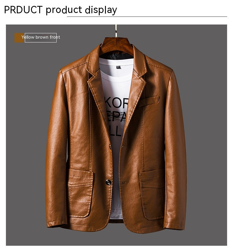 Men's Youth Leather Jacket Coat