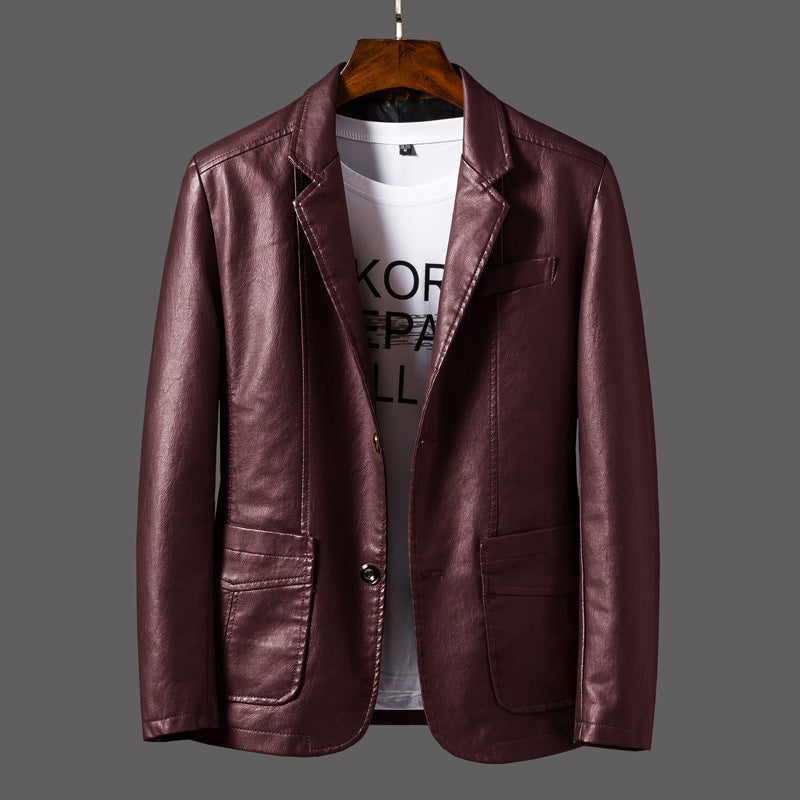 Men's Youth Leather Jacket Coat